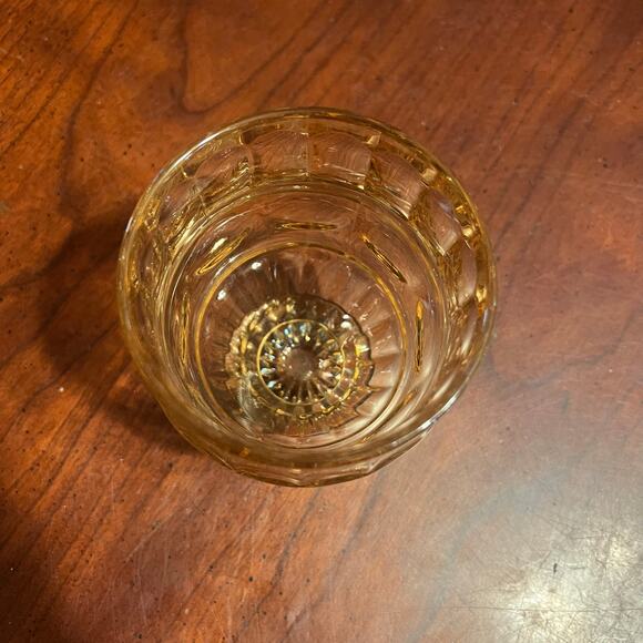 Vintage Yellow Glass Cup Goblet Retro Serveware Milk Glass Tinted Glass Serving - Picture 2 of 5